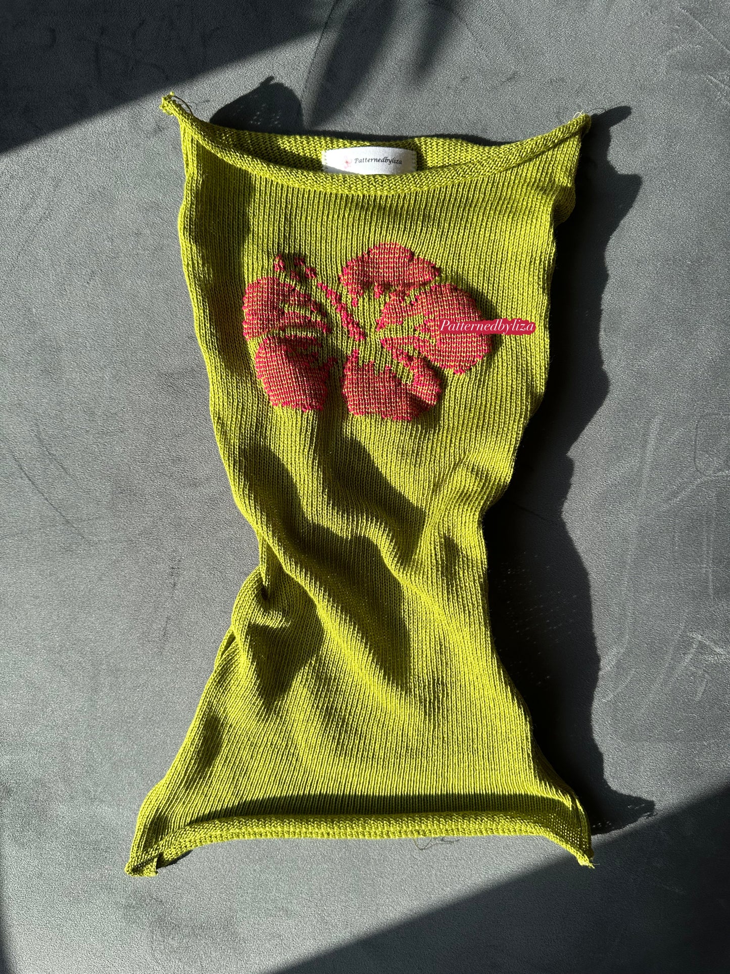 knitted hibiscus tube top