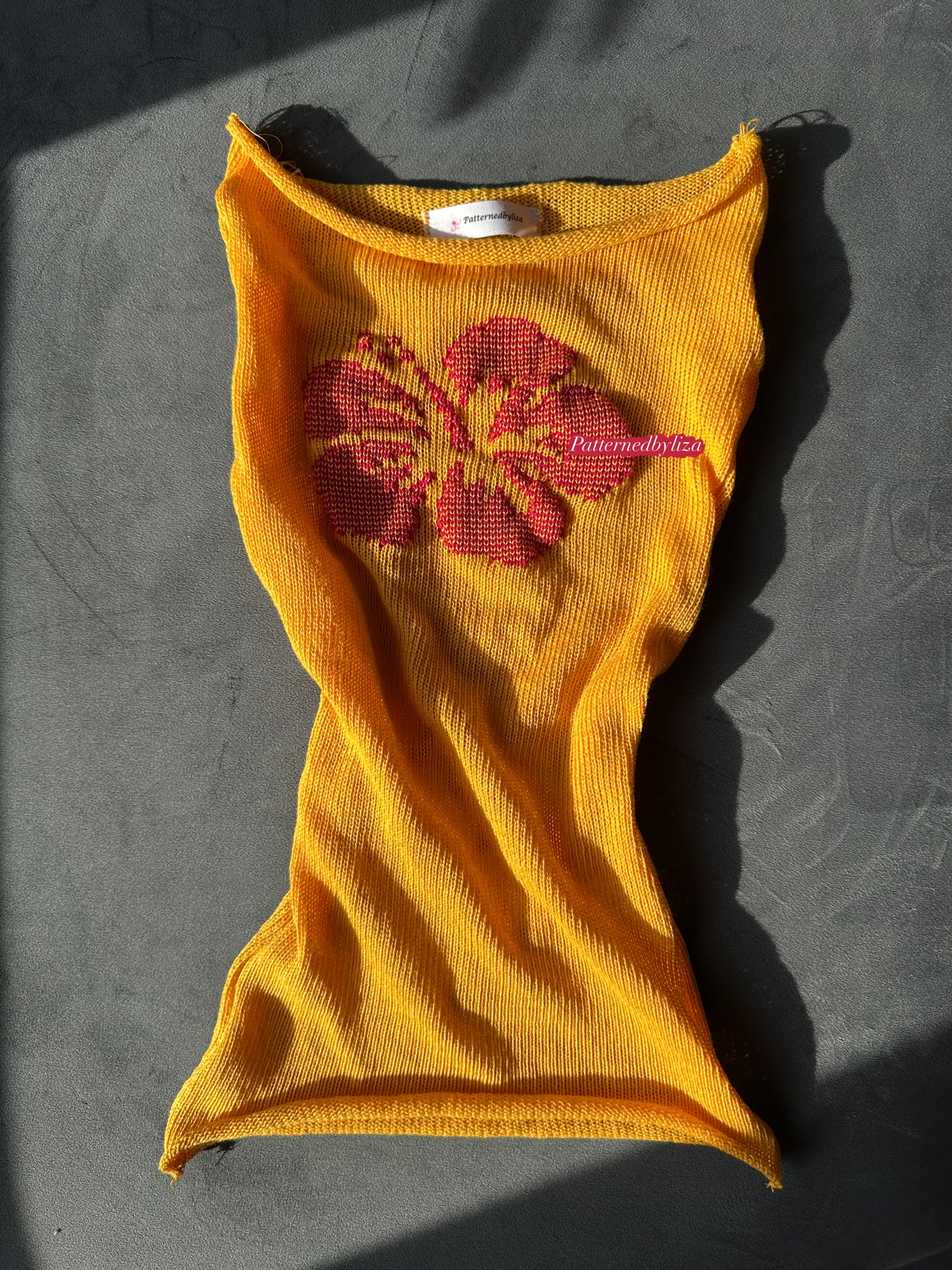 knitted hibiscus tube top