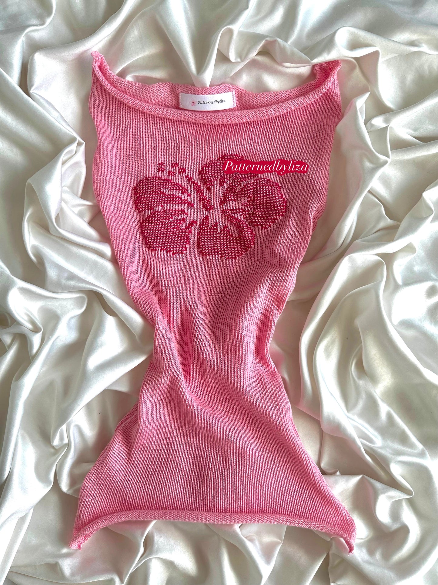 knitted hibiscus tube top