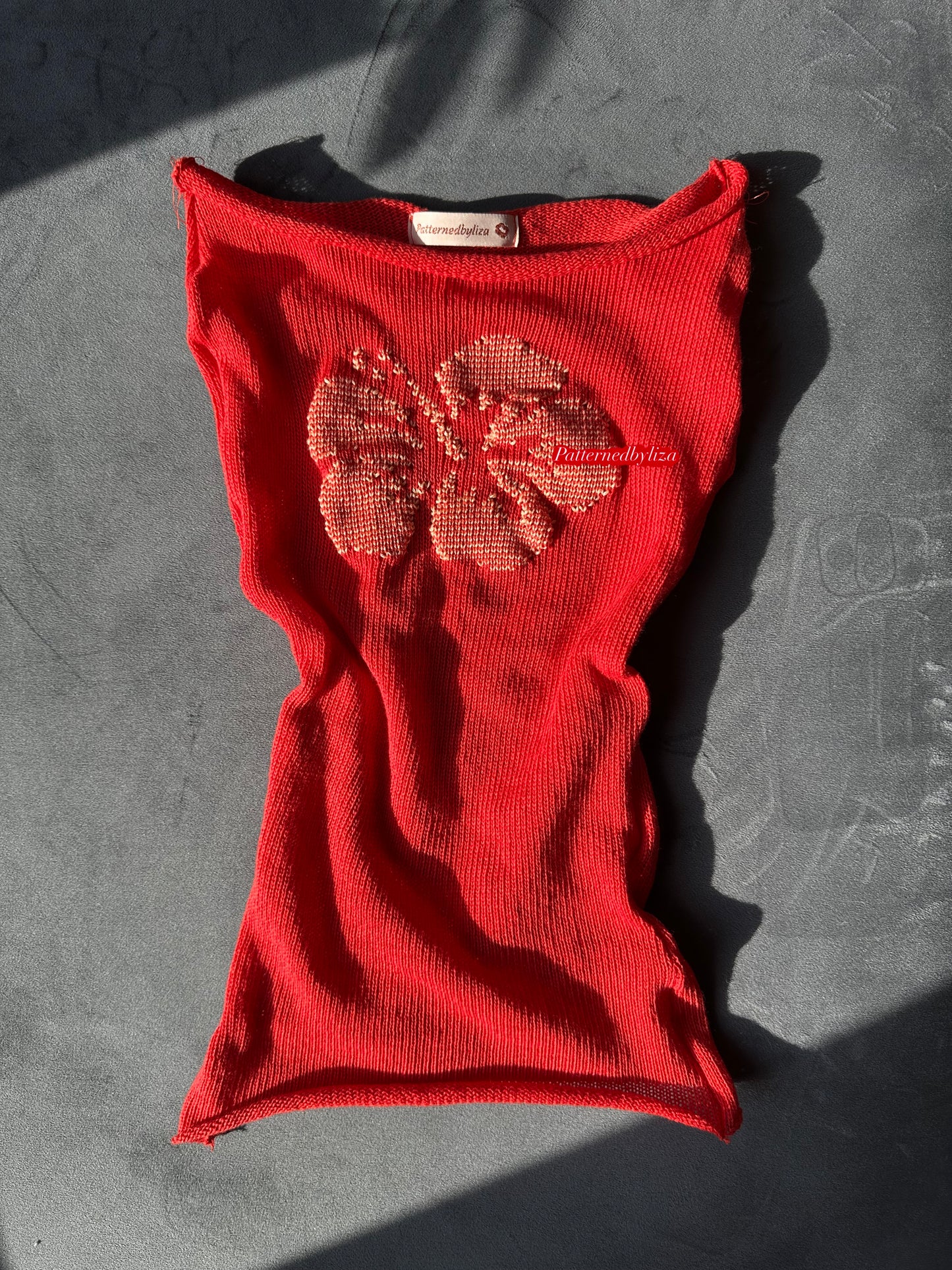 knitted hibiscus tube top