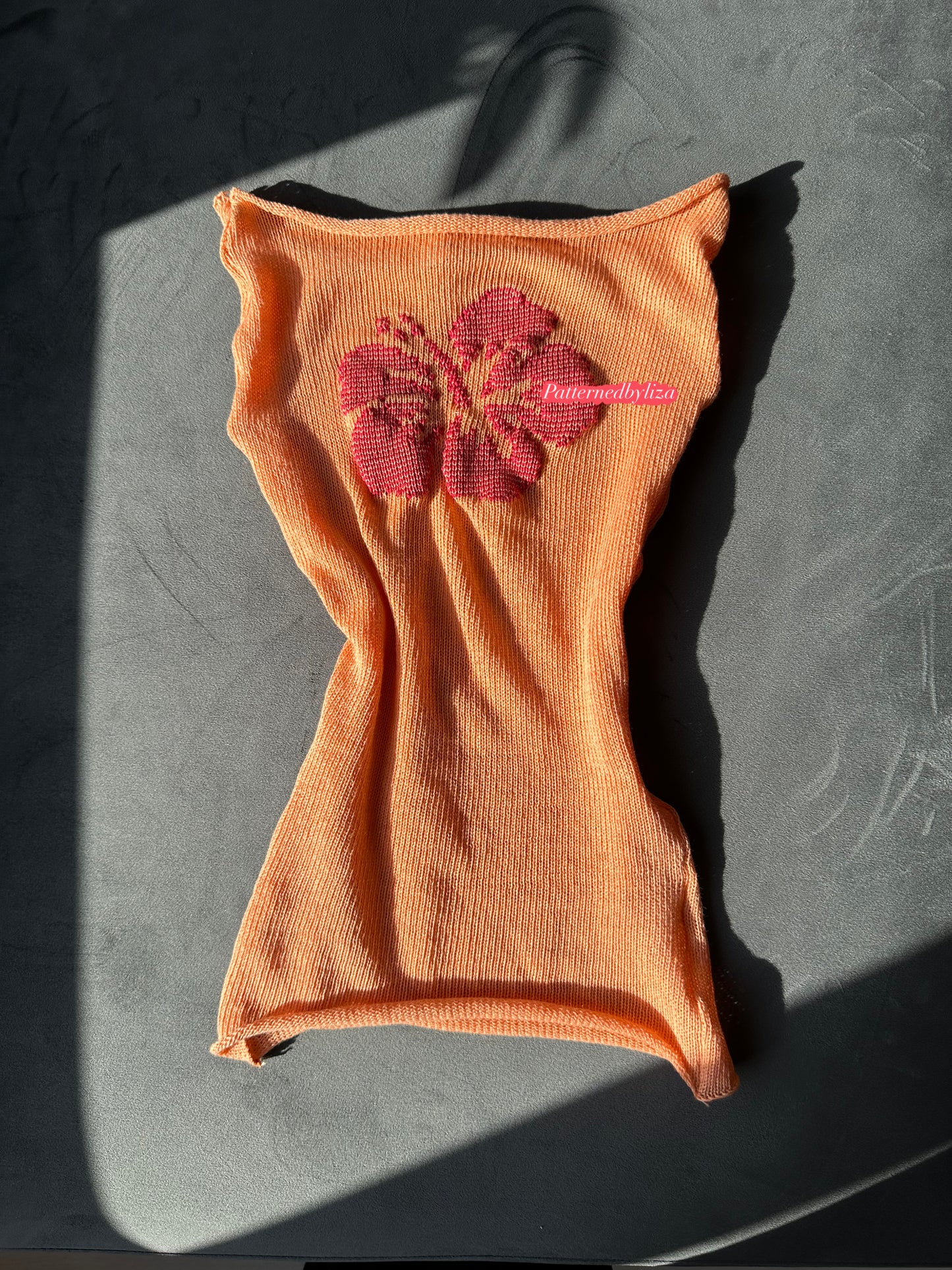 knitted hibiscus tube top