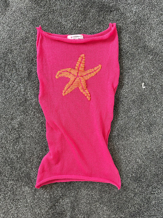 Knitted starfish tube top